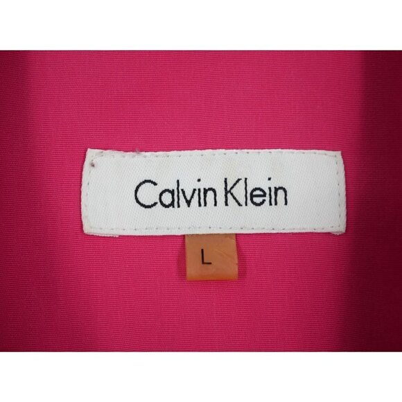NWOT Calvin Klein Pink Trench Coat L - Picture 2 of 5